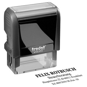trodat Textstempel, individualisierbar printy 4912 selbstfärbend schwarz ohne Logo, 1 St. -  Nachträglich per Gutschein personalisieren