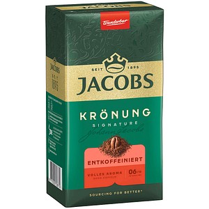 JACOBS KRÖNUNG SIGNATURE ENTKOFFEINIERT Kaffee, gemahlen, Arabica- und Robustabohnen 500 g