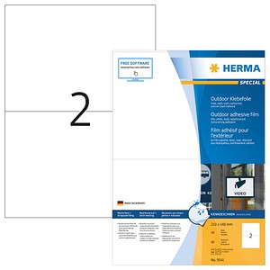 80 HERMA Folien-Kraftklebe-Etiketten 9541 weiß 210,0 x 148,0 mm