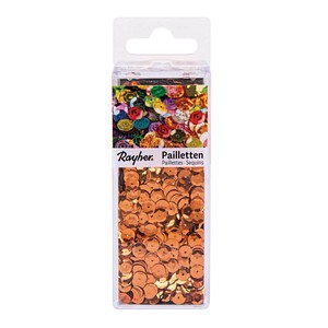 Rayher Streu-Pailletten kupfer gewölbt Ø 6,0 mm, 4.000 St.
