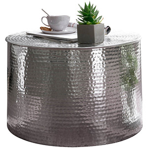 WOHNLING Couchtisch Aluminium silber 61,0 x 61,0 x 40,5 cm