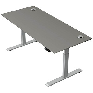 Kerkmann Move 2 Plus elektrisch höhenverstellbarer Schreibtisch grafit rechteckig, T-Fuß-Gestell silber 180,0 x 80,0 cm