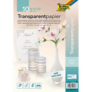 folia Transparentpapier DIN A4 115 g/qm 10 Blatt folia Transparentpapier DIN A4 115 g/qm 10 Blatt