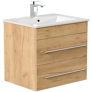 POSSEIK Waschbecken mit Unterschrank APOLLO eiche gold 61,5 x 46,5 x 54,0 cm