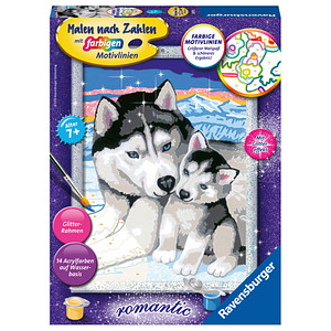 Ravensburger Malen-nach-Zahlen Husky Kuss mehrfarbig