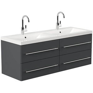 POSSEIK Waschbecken mit Unterschrank AURELION XL grafit 143,2 x 50,5 x 56,6 cm