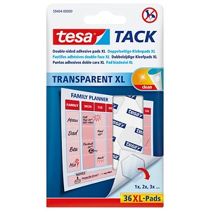 tesa TACK XL doppelseitige Klebepads 2,0 x 2,4 cm, 36 St.