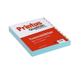 Printus Trennblätter DIN A4 0-9 blau, 250 g/qm, 100 St.