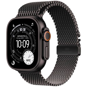 Apple Watch Ultra 3 Milanaise Armband Large  schwarz