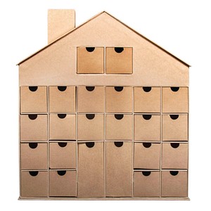 Rayher Adventskalender Pappmaché-Haus beige