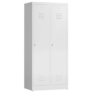 ClassiX Spind signalweiß X-515127, 2 Schließfächer 80,0 x 50,0 x 180,0 cm