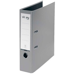 VON LEITZ Ordner grau Karton 8,0 cm DIN A4, 1 St.