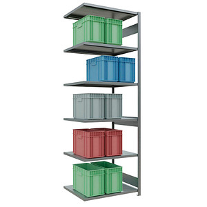SCHULTE Anbau-Schwerlastregal MULTIplus 250 12987-LR silber 100,0 x 80,0 x 300,0 cm