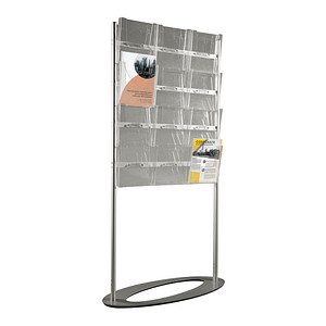 update displays Prospektständer Info Center silber DIN A4 24 Fächer 83,0 x 35,0 x 163,5 cm, 1 St.