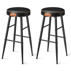 VASAGLE Barhocker LBC090B01 schwarz Kunstleder, 2 St.