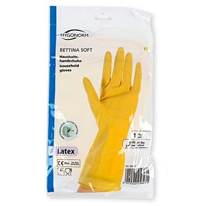 HYGONORM unisex Gummihandschuhe Bettina Soft gelb Größe 9, 1 Paar