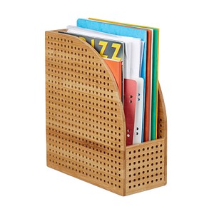 relaxdays Stehsammler 10024221_0 braun Bambus, DIN A4