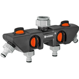 GARDENA Wasserverteiler für Gartenschlauch 4-Wege-Verteiler 8194-20, 26,5 mm (G 3/4 Zoll), 33,3 mm (G 1 Zoll) Gewinde, 1 St.