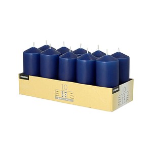 STARPAK Stumpenkerzen dunkelblau, 10 St.