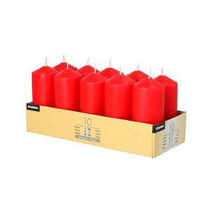 STARPAK Stumpenkerzen rot, 10 St.