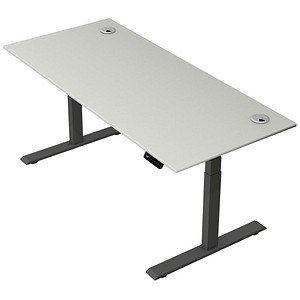 Kerkmann Move 2 Plus elektrisch höhenverstellbarer Schreibtisch lichtgrau rechteckig, T-Fuß-Gestell anthrazit 180,0 x 80,0 cm