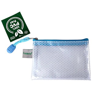 FolderSys Reißverschlussbeutel Candy-Bag DIN A7 blau/pastell blau 0,20 mm, 1 St.
