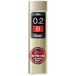 Pentel AIN STEIN C272W Feinminen-Bleistiftminen schwarz B 0,2 mm, 20 St.