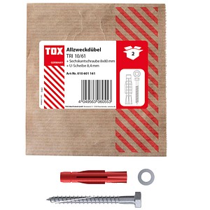TOX TRI 10/61 010601161 Dübel mit Schrauben Ø 10 mm x 61 mm, 2 St.