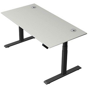 Kerkmann Move 2 Plus elektrisch höhenverstellbarer Schreibtisch lichtgrau rechteckig, T-Fuß-Gestell anthrazit 160,0 x 80,0 cm