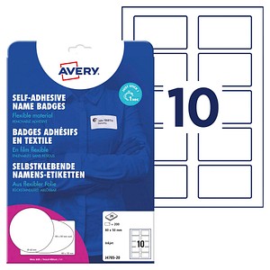 AVERY Zweckform Namensetiketten J4785-20 weiß 80,0 x 50,0 mm, 20 Blatt