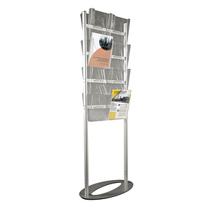update displays Prospektständer Info Center silber DIN A4 60,0 x 35,0 x 163,5 cm, 1 St.