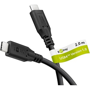 goobay USB 4 USB-Kabel 2,0 m schwarz, 1 St.
