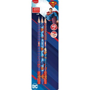 maped SUPERMAN Bleistifte HB blau mit Superman-Design, 6 St.