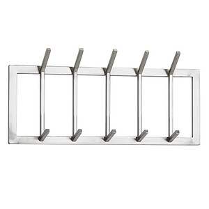 WOHNLING Wandgarderobe WL6.443 silber Metall 10 Haken 65,0 x 30,0 cm, 1 St.