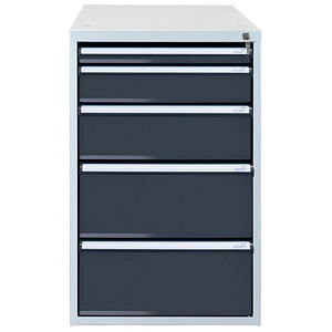 ADB Schubladenschrank blau, grau 5 Schubladen 53,1 x 70,0 x 80,0 cm, 1 St.