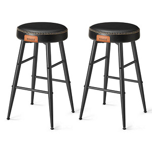 VASAGLE Barhocker LBC080B01 schwarz Kunstleder, 2 St.