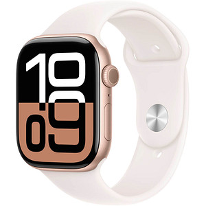 Apple Watch Series 10 42 mm Aluminium (GPS+Cellular) Sportarmband M/L  blassrosa, roségold