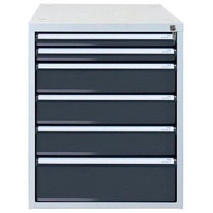 ADB Schubladenschrank anthrazit, lichtgrau 6 Schubladen 53,1 x 70,0 x 65,0 cm, 1 St.