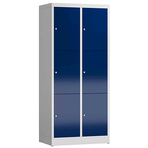 ClassiX Schließfachschrank enzianblau, lichtgrau X-523321, 6 Schließfächer 80,0 x 50,0 x 180,0 cm