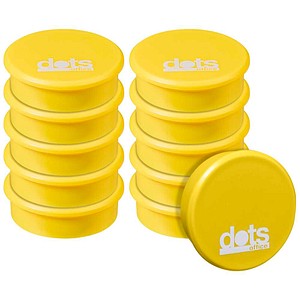 dots Magnete gelb, Kunststoff Ø 3,8 cm, 10 St.