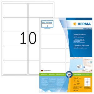 1.000 HERMA Etiketten 4268 weiß 99,1 x 57,0 mm