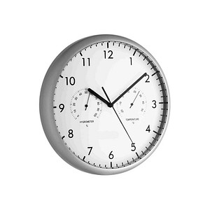 TFA® Wanduhr 98.1072 weiß silber Kunststoff 4,5 x 26,5 cm