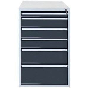 ADB Schubladenschrank anthrazit, lichtgrau 6 Schubladen 53,1 x 70,0 x 80,0 cm, 1 St.