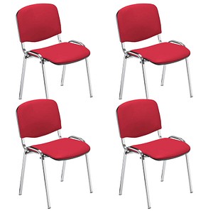 Nowy Styl Besucherstühle Iso rot Kunstleder, 4 St.