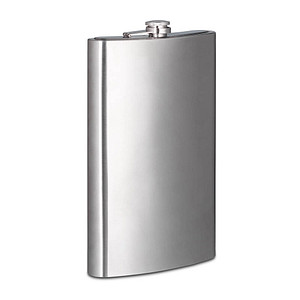 relaxdays Flachmann silber, 1 St.
