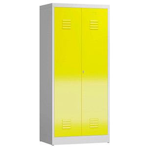 ClassiX Spind lichtgrau, zinkgelb X-515426, 1 Schließfach 80,0 x 50,0 x 180,0 cm