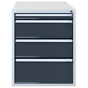 ADB Schubladenschrank anthrazit, lichtgrau 4 Schubladen 53,1 x 70,0 x 65,0 cm, 1 St.