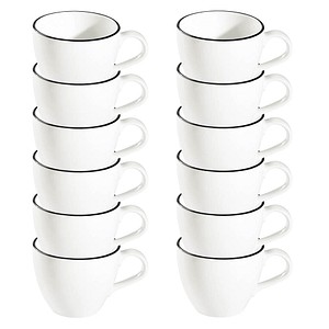 ID Fine Teetassen Modest Black Alzar weiß 0,2 l, 12 St.