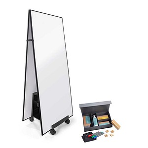 SIGEL Whiteboard-Set mit Ständer Tent-use Meet up 90,0 x 180,0 cm weiß/schwarz Aluminium