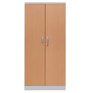 Gürkan Stahlschrank 100119 buche, weißaluminium 4 Fachböden 92,0 x 42,0 x 195,0 cm, aufgebaut, 1 St.